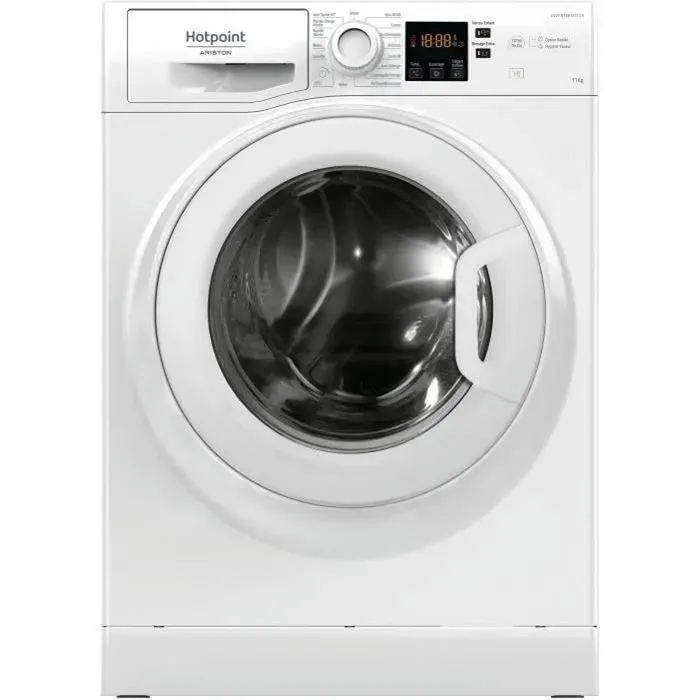Lave-linge hublot HOTPOINT NS11469FWKFR - 11 kg - moteur à Induction - hygiène vapeur - L60cm - 1400 trs/min - Classe A - Blanc