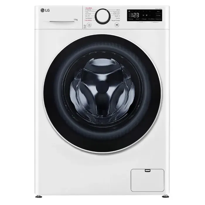Lave linge hublot LG F14R50WHS - 11Kg - 1400trs/min - Fin différée - 71dB - Classe A - Blanc
