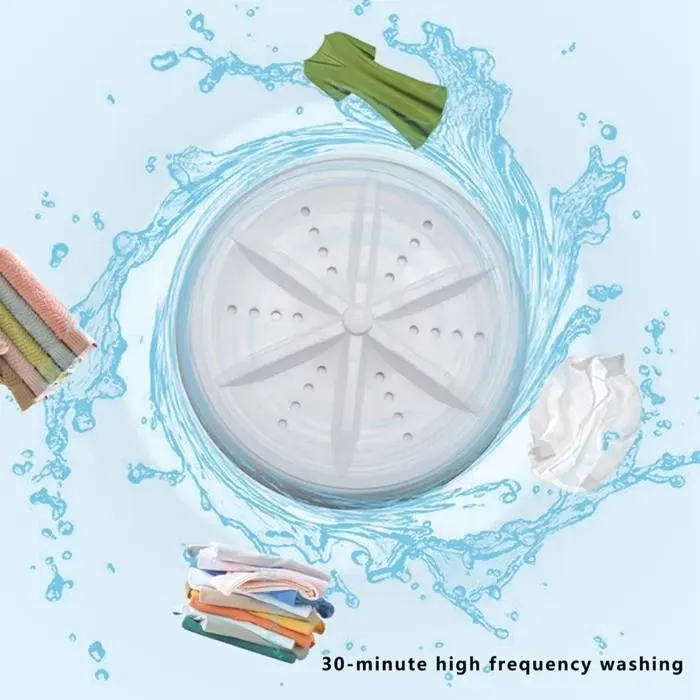 Lave-linge Machine à Laver Portable VINGVO - Blanc - Petite Laveuse à Ultrasons - 1kg - 286g - 6W