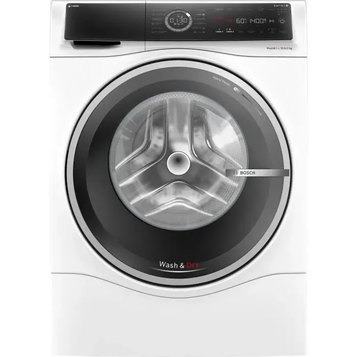 Lave-linge séchant BOSCH WNC254A0FR SER8 - 105 / 6 kg - Induction - L60cm - 1400 trs/min - Idos - Blanc