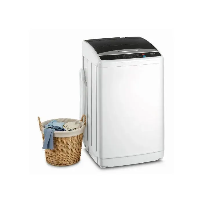 Lave-linge top - ALIGHTUP - 7KG - Eco - Intensif - Rapide Trs Faible conso - Gris clair