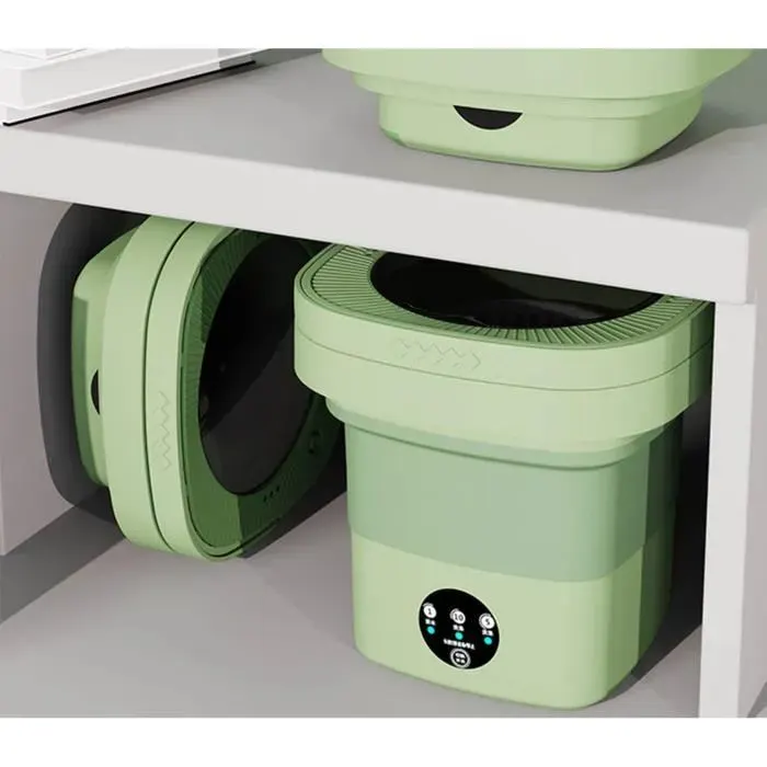 Lave-seau portable - Vvikizy- Mini laveuse automatique pliable - Vert - 100-240 Volt - 1521g - TPE PP - 6.5L