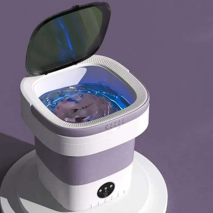 Lave-seau portable - Vvikizy- Mini laveuse automatique pliable - Violet - 100-240 Volt - 2157g - TPE PP - 7.5L