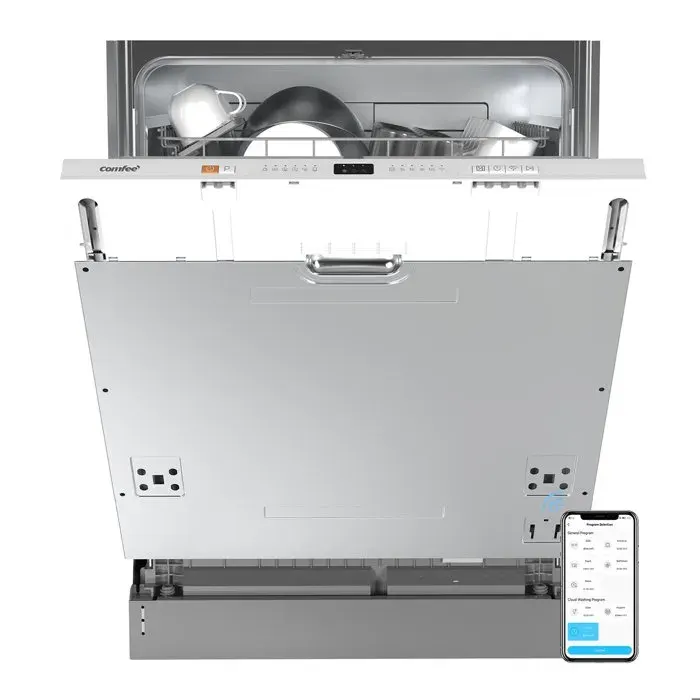 Lave-Vaisselle Encastrable Non Façade 12 Couverts COMFEE- Programme Nuage Schage Intensif Lavage Rapide 47 dB- Non Façade