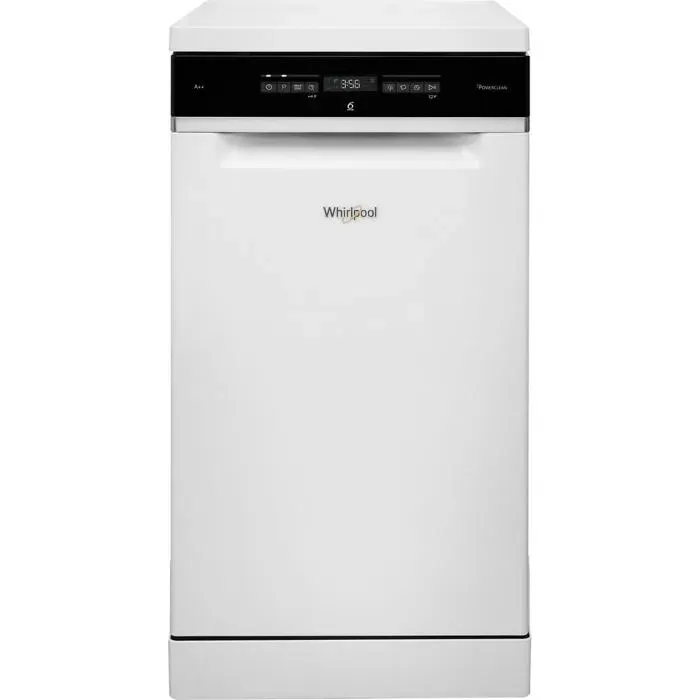 Lave-vaisselle pose libre blanc - Whirlpool - WSFO 3O23 PF - Capteur de pureté de leau - Programme automatique — coloris Blanche