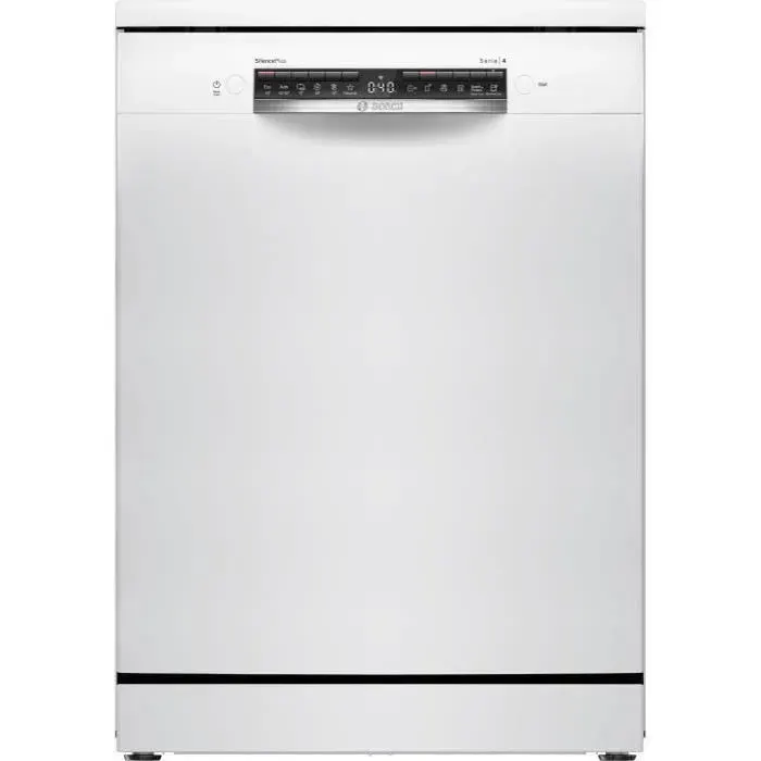 Lave-vaisselle pose libre BOSCH SMS4EMW01F SER4 - 14 couverts - Induction - L60cm - 42 dB - tiroir à couverts - Blanc