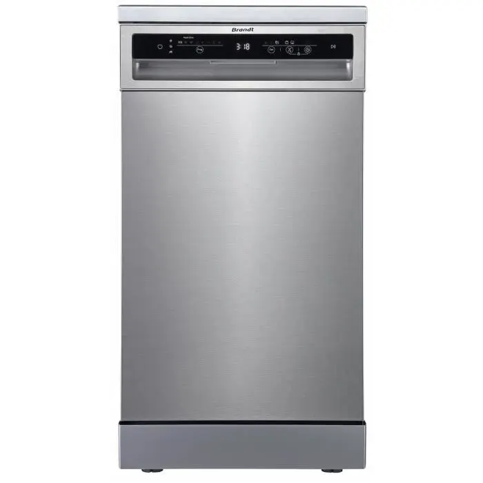Lave-vaisselle pose libre BRANDT BDF024DX - 10 couverts - L45cm - 44 dBA - Inox