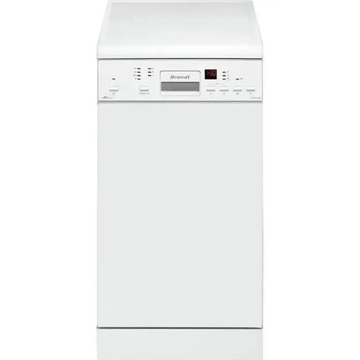 Lave-vaisselle pose libre BRANDT DFS1010W - 10 couverts - Induction - L45cm - 47dB - Blanc