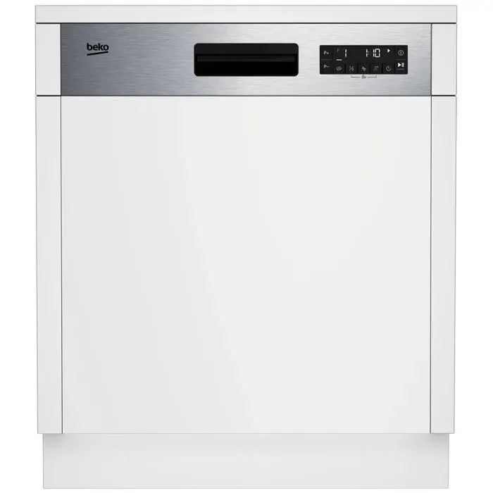 Lave-vaisselle semi-encastrable BEKO BDSN28530X - 15 couverts - L60cm - 45 db - tiroir à couverts