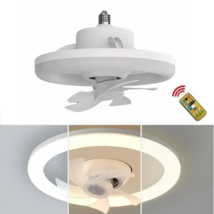 LED Fan PlafonnierYSTP 30cm Lampe de ventilateur LED ventilateur de plafond dimmable Avec tlcommande 60WBlanc .