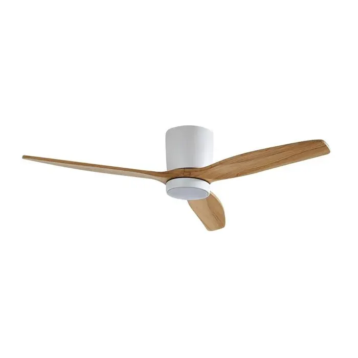 LED Ventilateur de plafond avec lampe Faipari (Moderne) en Blanc Bois e. a. pour Salon & Salle à manger (1 lampeà)