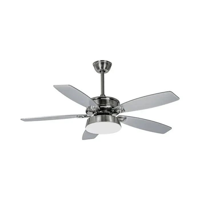 LED Ventilateur de plafond avec lampe Kuvio (Moderne) en Gris Métal e. a. pour Salon & Salle à manger (1 lampeà)