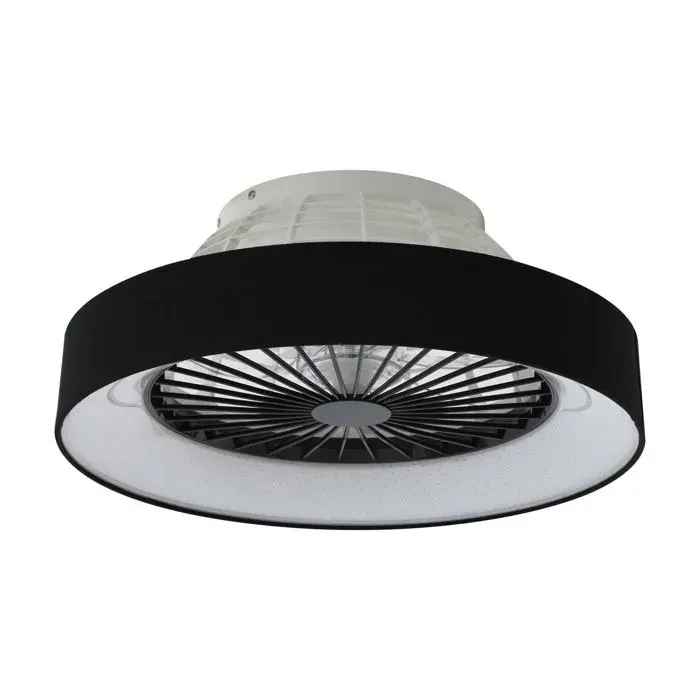 LED Ventilateur de plafond avec lampe Mace à intensité variable (Moderne) en Noir e. a. pour Salon & Salle manger (1 lampeà)