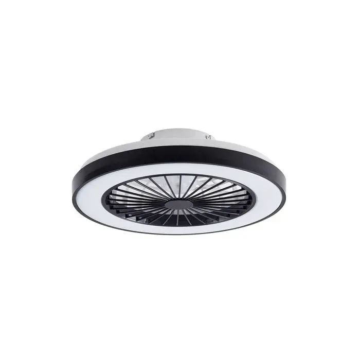 LED Ventilateur de plafond avec lampe Teleo à intensité variable (Moderne) en Noir e. a. pour Salon & Salle manger (1 lampeà) — coloris Noire