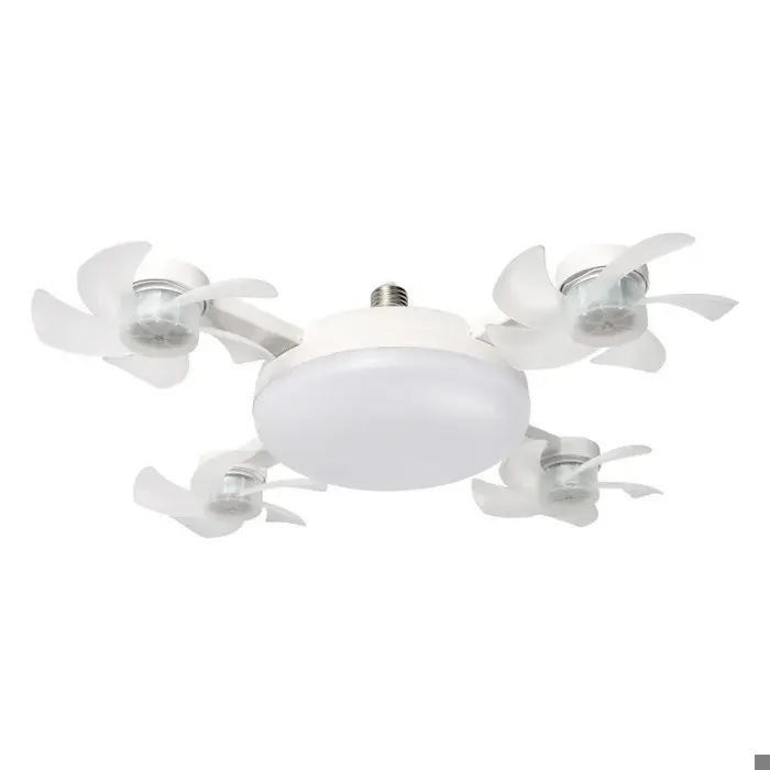 LED Ventilateur Plafond avec Lumiere 4 Fan têtes Lampe Ventilateur Plafonnier 2 en 1 Ventilateur avec Telecommande et Lumière