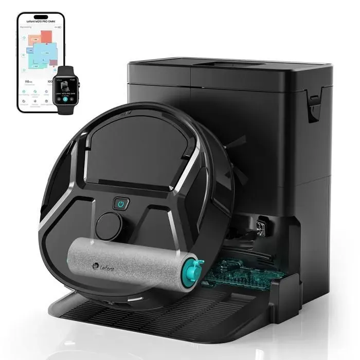 Lefant M265 Aspirateur Robot Laveur Avec Station - Ultra-Mince Compact - 23000Pa Anti-EnchevêtrementSols Carrelés et Poils Animaux