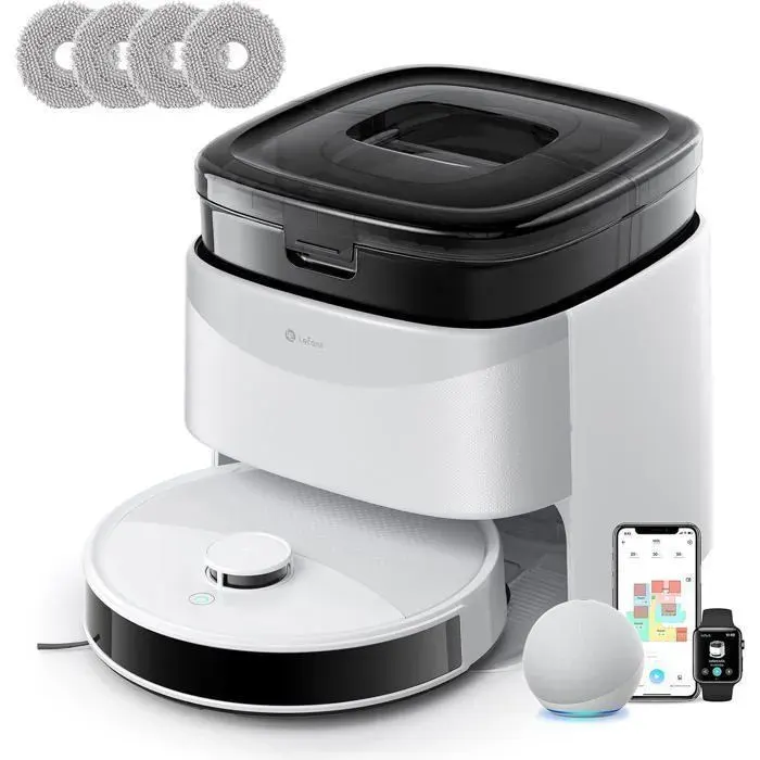 Lefant M3L Aspirateur Robot Laveur Avec Station Multifonctionnelle 12000Pa Serpillière Rotative 200TR/min Navigation dToF 220min