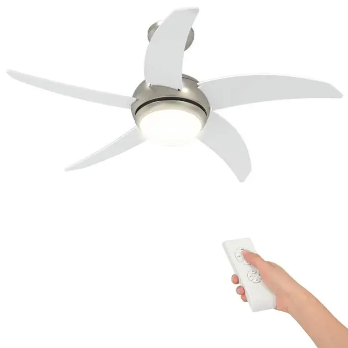 Les SoldesVentilateur de plafond avec lumière et télécommande Ø 110 cmConstruction robustebwy55e — coloris Blanc