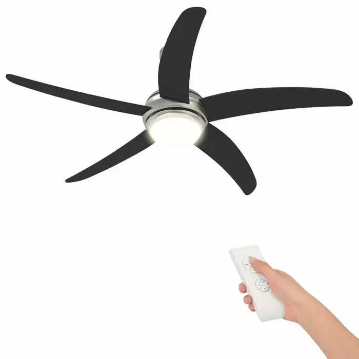 Les SoldesVentilateur de plafond avec lumière et télécommande Ø 130 cmConstruction robustetir23x — coloris Noir