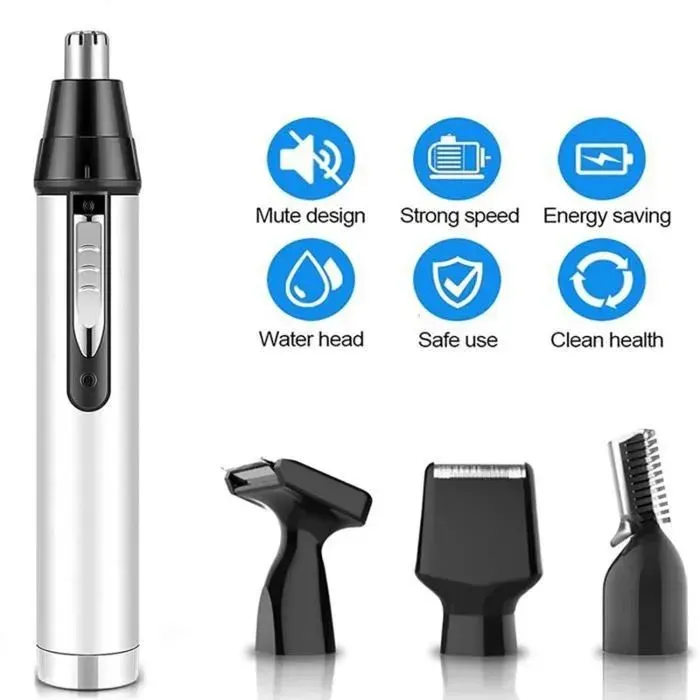 Leytn® Tondeuse Nez Oreilles Tondeuse Barbe Tondeuse Sourcils 4 en 1 Rasoir électrique professionnel Rechargeable Imperméable Homme