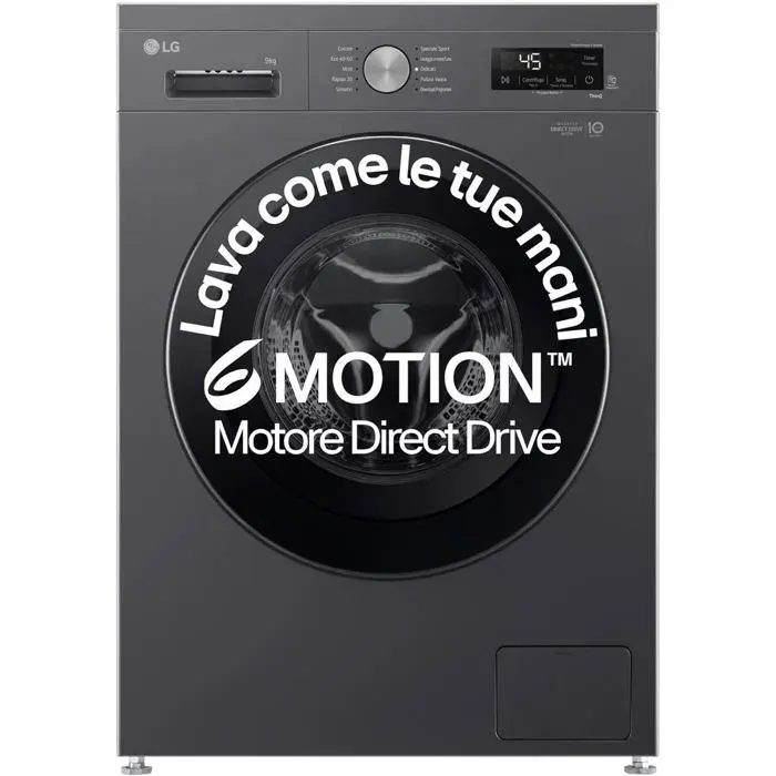 LG F4NX1009NMB Machine a Laver 9kg Chargeur Frontal Serie X1 Classe A 1400 Tours WiFi 6 Motion Direct Drive Lavage a vapeur