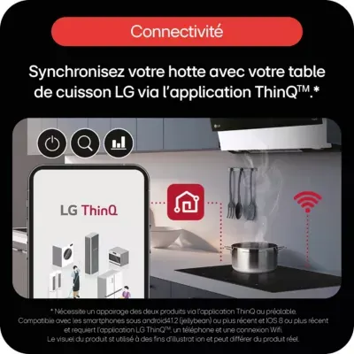 Lg - Hotte Décorative Murale Inclinée Hcez2428b Thinq — vue 21
