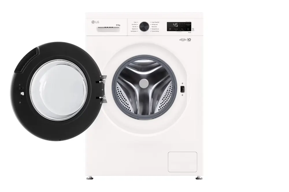 LG Inverter Direct Drive™ | Vapeur anti-allergie Steam™ | 6 motion Direct Drive™ | ThinQ™ Lave-linge séchant 9kg, 5kg, Blanc, E, A - F954B15WHS — vue 2