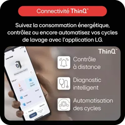 Lg - Lave Linge Hublot F94x56wsta - 9 Kg - 1400 Tr/Min - Classe A - Moteur Direct Drive - Autodosage - Connecté — vue 23