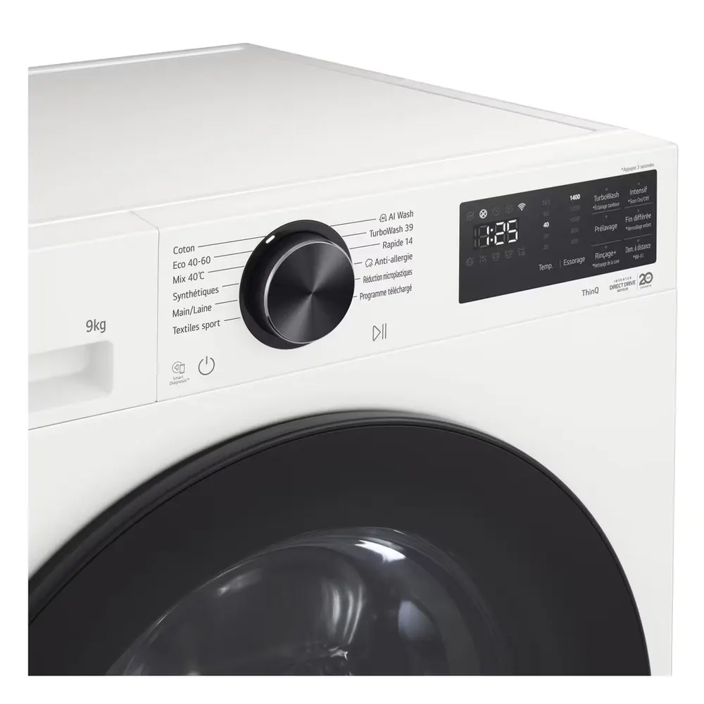 Lg - Lave Linge Hublot F94x56wsta - 9 Kg - 1400 Tr/Min - Classe A - Moteur Direct Drive - Autodosage - Connecté — vue 6