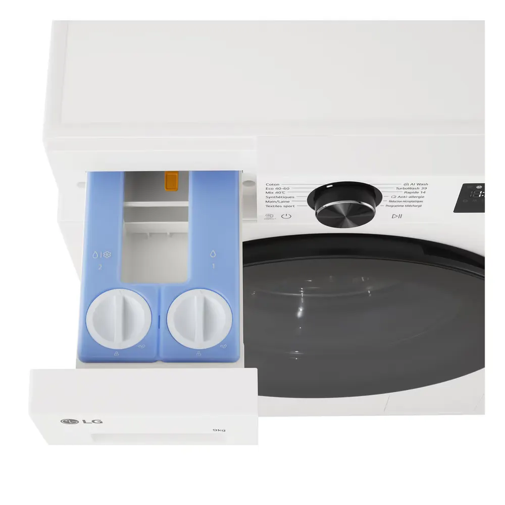 Lg - Lave Linge Hublot F94x56wsta - 9 Kg - 1400 Tr/Min - Classe A - Moteur Direct Drive - Autodosage - Connecté — vue 9