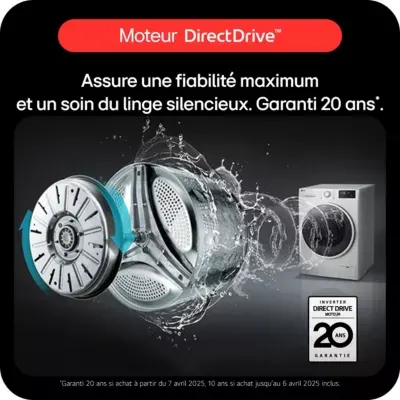 Lg - Lave Linge Hublot F94x56wsta - 9 Kg - 1400 Tr/Min - Classe A - Moteur Direct Drive - Autodosage - Connecté — vue 20
