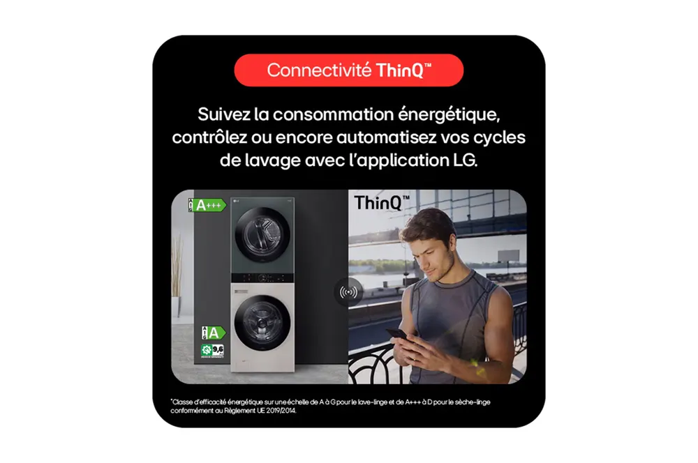 Lg - Lave Linge Séchant Hublot F214wt8grbe - 12/10 Kg - 1400 Tr/Min - Moteur Direct Drive - Turbowash - Vapeur - Connecté — vue 16