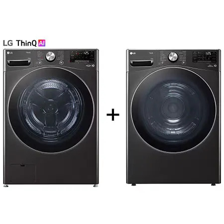 LG Pack Lave-linge 20kg TurboWash™ Steam™| AI DD™ + Sèche-linge 18 kg Dual Dry™ - F20P12BST.RH8P12B