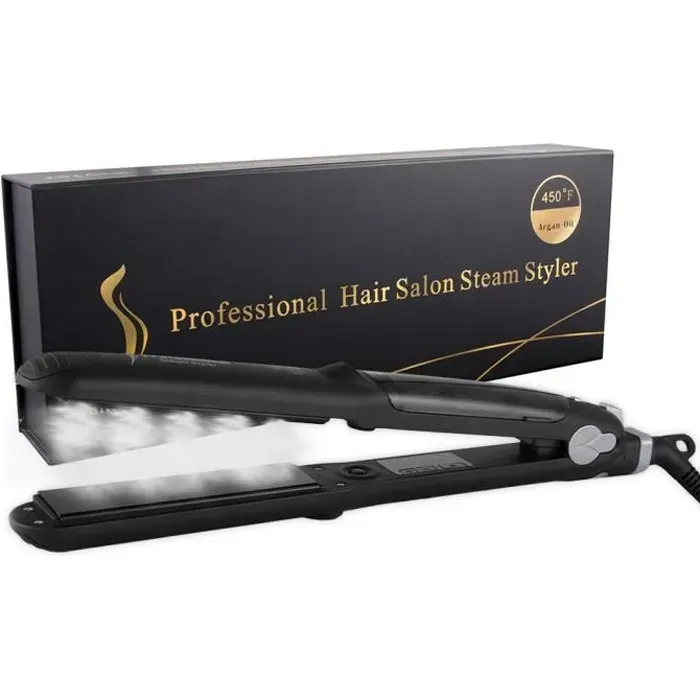 lhuile dargan steam lisseur professionnels 450f flat iron injection fers à défriser les cheveux peinture de style outils