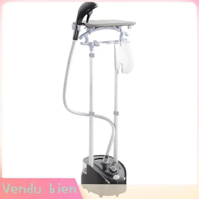 LIA Défroisseur vapeur vertical 1950 W 32g/min réservoir deau 2 L tige télescopique 11 températures réglables noir