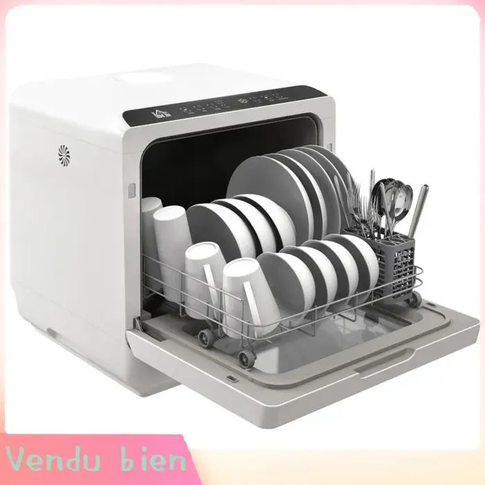 LIA Mini lave-vaisselle 4 couverts 5 programmes tactile blanc 45x44x458cm