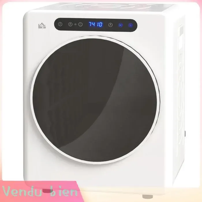 LIA Sèche-linge évacuation électrique 1000W 3kg 6 modes minuterie inox blanc