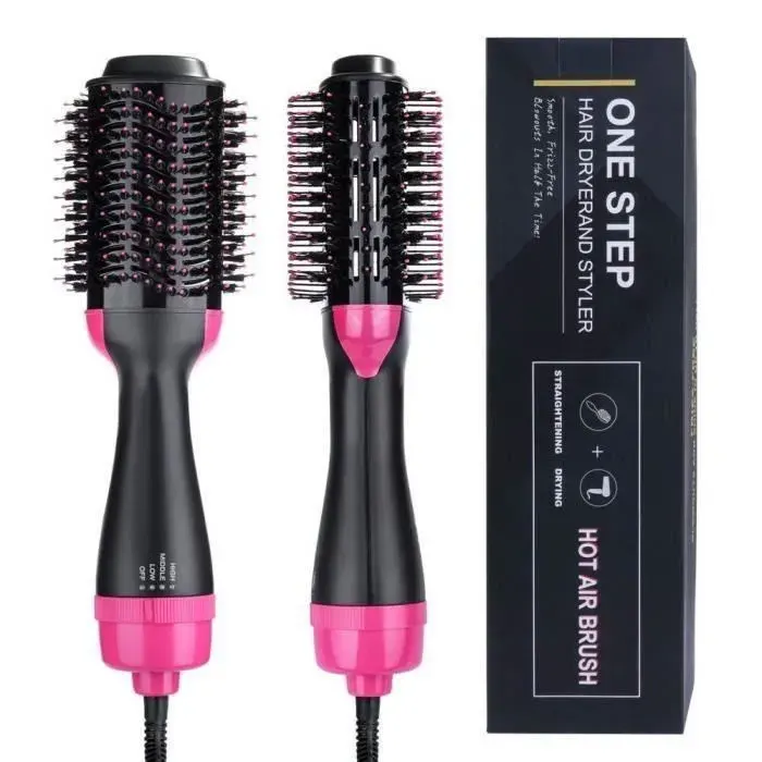Light-Brosse Lissante Chauffante Ionique sèche-cheveux en une étape 3 en 1 pour salon Ion négatif Lisseur à cheveux et peigne