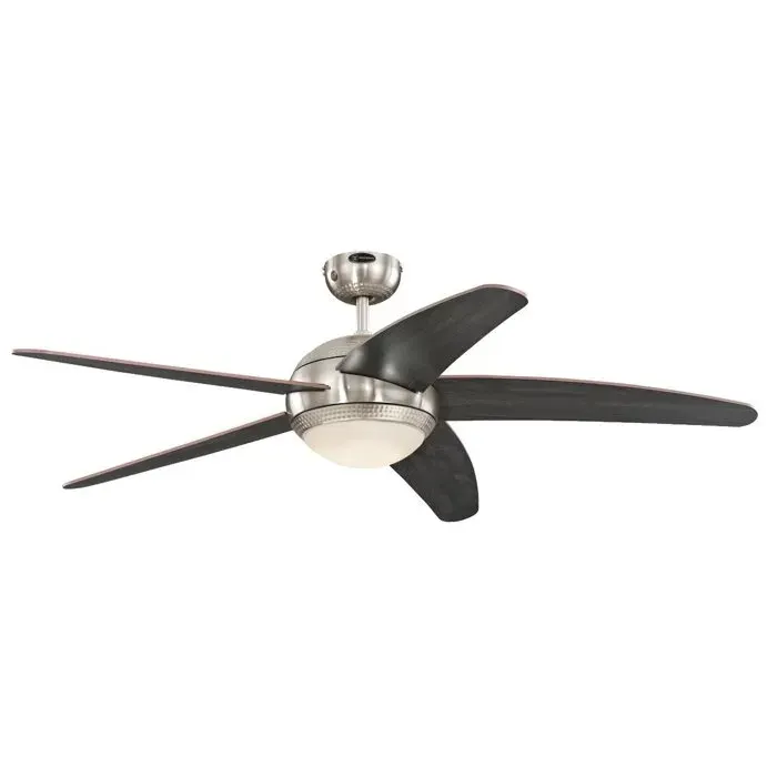 Lighting 7206840 Ventilateur de Plafond Métal 55 W Chrome Satiné 132 x 132 x 36 cm