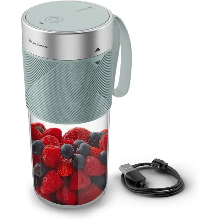 Lightmix Blender Portable 300 ml Sans Fil Puissant et Rechargeable Mini Mixeur Compact pour Smoothies et Jus Eucalyptus LM1C0410