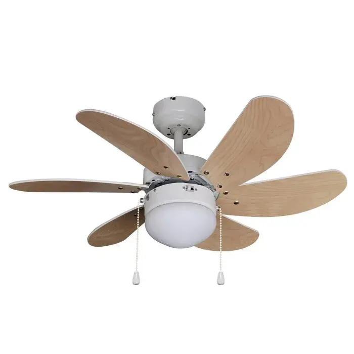 Lindby Ventilateur de plafond avec lampe Minja (Moderne) en Blanc Métal e. a. pour Salon & Salle à manger (1 lampeà E14)