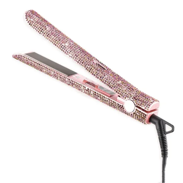 Lisseur 10 réglages de température 50-243 °C câble pivotant à 360° chauffe rapide conception ergonomique portable rose