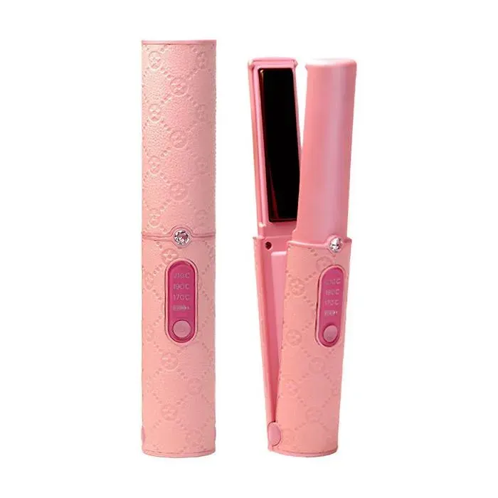 Lisseur 3 réglages de température batterie 5000 mAh chauffage rapide permet de créer des coiffures variées portable rose