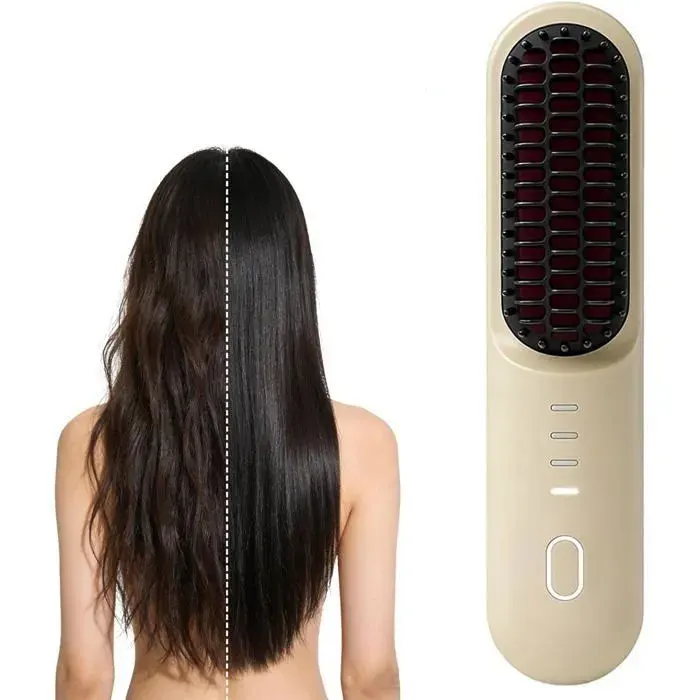 Lisseur à cheveux * Modèle à gros bouton blanc cassé *1 Femeo