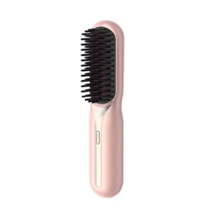 Lisseur à cheveux sans fil 3 réglages de température ions négatifs doux pour les cheveux rose