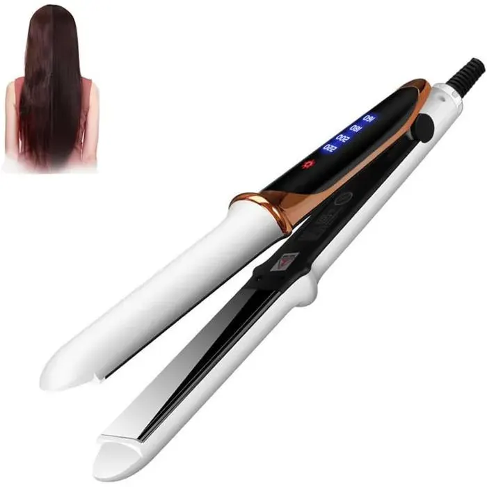 Lisseur à cheveux sans fil - Brosse lissante électrique - Chauffe rapidement en 15 secondes - Cordon de 18 m