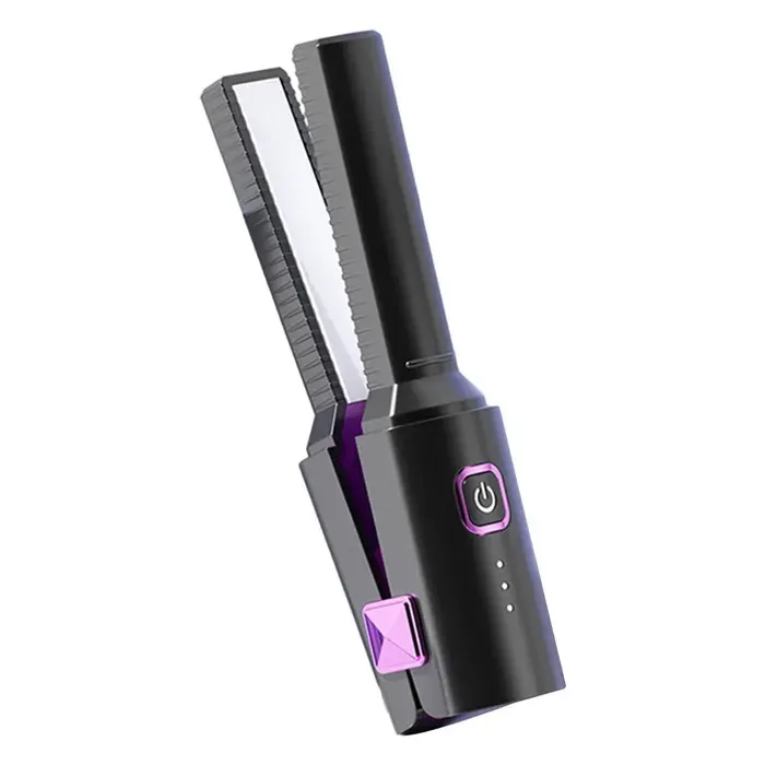 Lisseur à cheveux sans fil portable sans fil pratique pour la maison les résidences étudiantes et les voyages.–noir