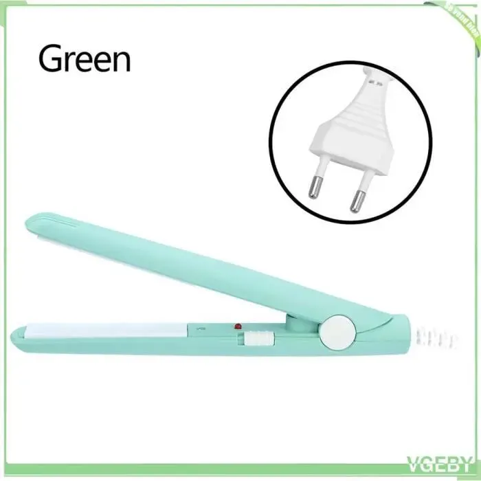 Lisseur à cheveux - V GEBY - Mini lisseur 2 en 1 - Plaques céramiques - Vert Matcha - Chauffage rapide