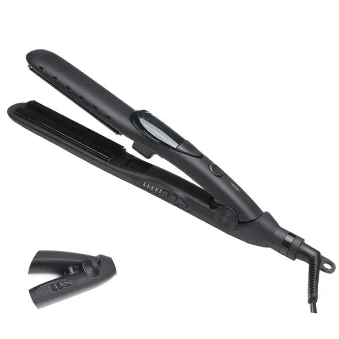 Lisseur à vapeur - FAMICAM - Réglage plusieurs étapes Cheveux raides/Cheveux bouclés Plaque chauffante en céramique Sûr et efficace