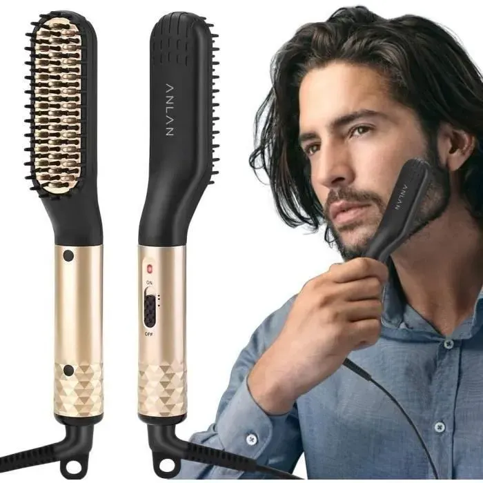 Lisseur Barbe - Keeper - Brosse Lissante Multifonction - Température Réglable - Anti-Brûlure